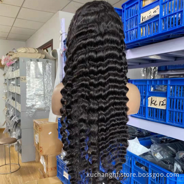 13X6 Deep Wave Transparent Lace Frontal Wig Raw Cambodian Hair Hd Lace Wigs Cheveux Naturels Perruques Glueless Full Hd Lace Wig